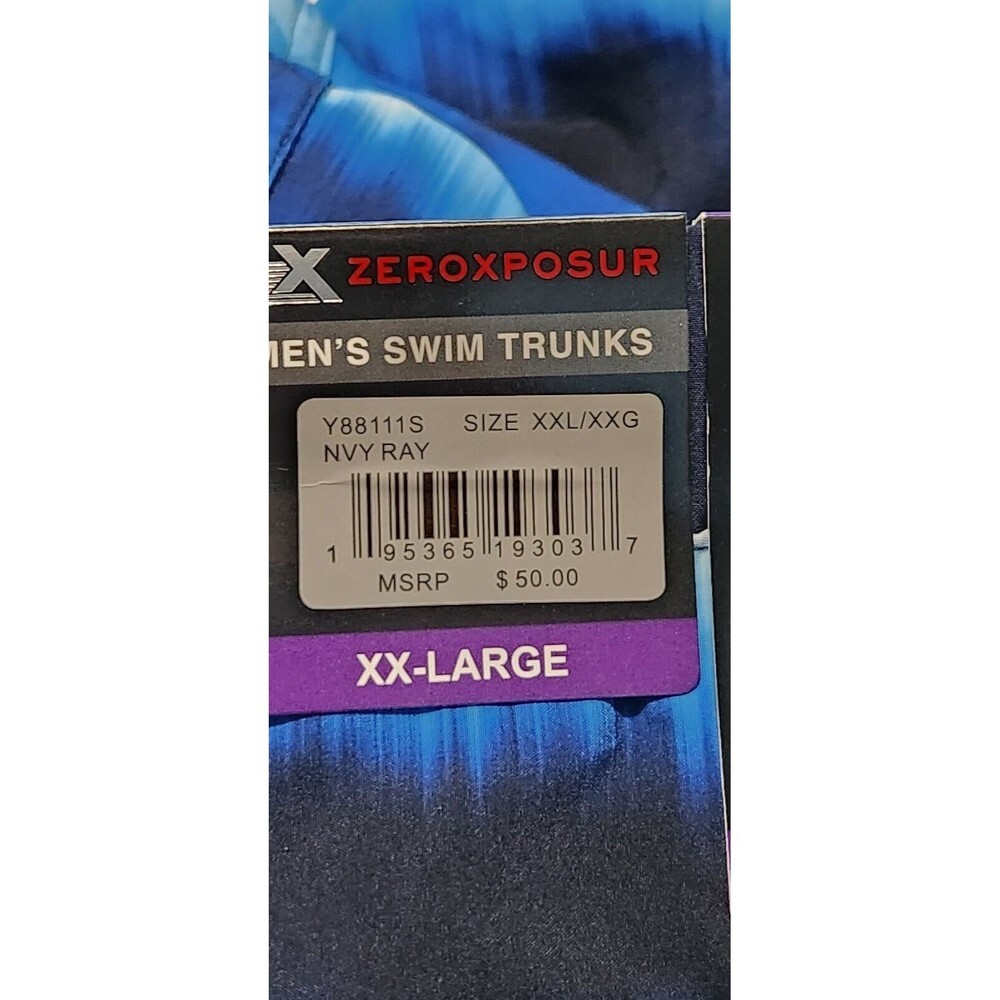 Zeroxposur Swim Trunks Men XXLARGE Color Blue Navy With Pockets UV Protection - Picture 9 of 13